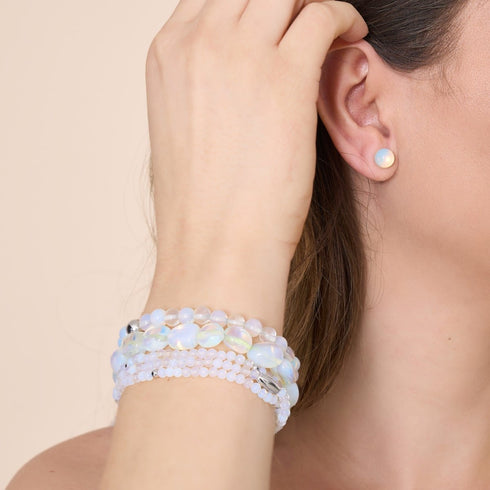 Opal Moonstone  x .925 Sterling Gold Vermeil | Pebble Bracelet